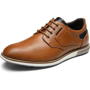 Casual Dress Oxfords Shoes Men's Brown Business Formal Comfort Derby Sneakers